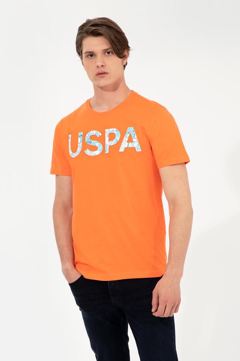 Erkek Turuncu Bisiklet Yaka Tişört