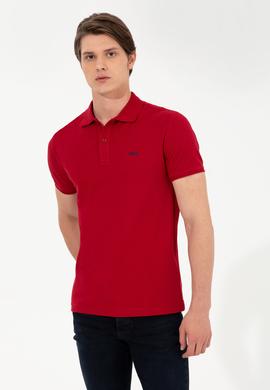 Erkek Bordo Polo Yaka Basic T-Shirt - 50251701203