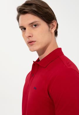 Erkek Bordo Polo Yaka Basic T-Shirt - 50251701203
