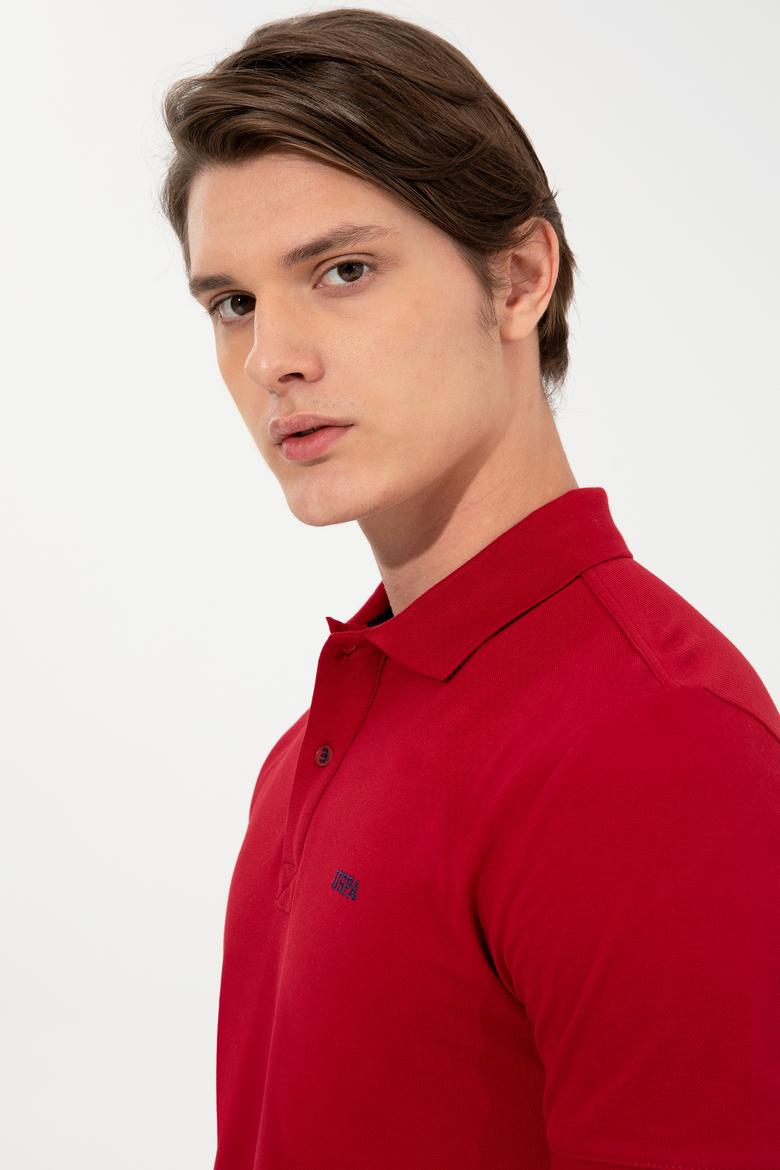 Erkek Bordo Polo Yaka Basic T-Shirt - 50251701203