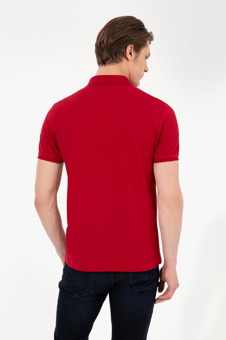 Erkek Bordo Polo Yaka Basic T-Shirt - 50251701203