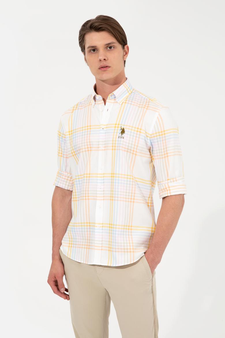 Erkek Safran Uzun Kollu Gömlek