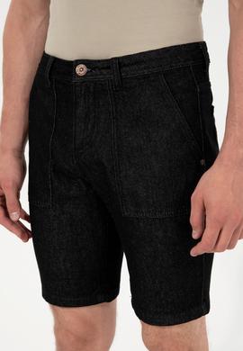 Erkek Siyah Jean Şort - 50254405004