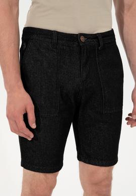 Erkek Siyah Jean Şort - 50254405004
