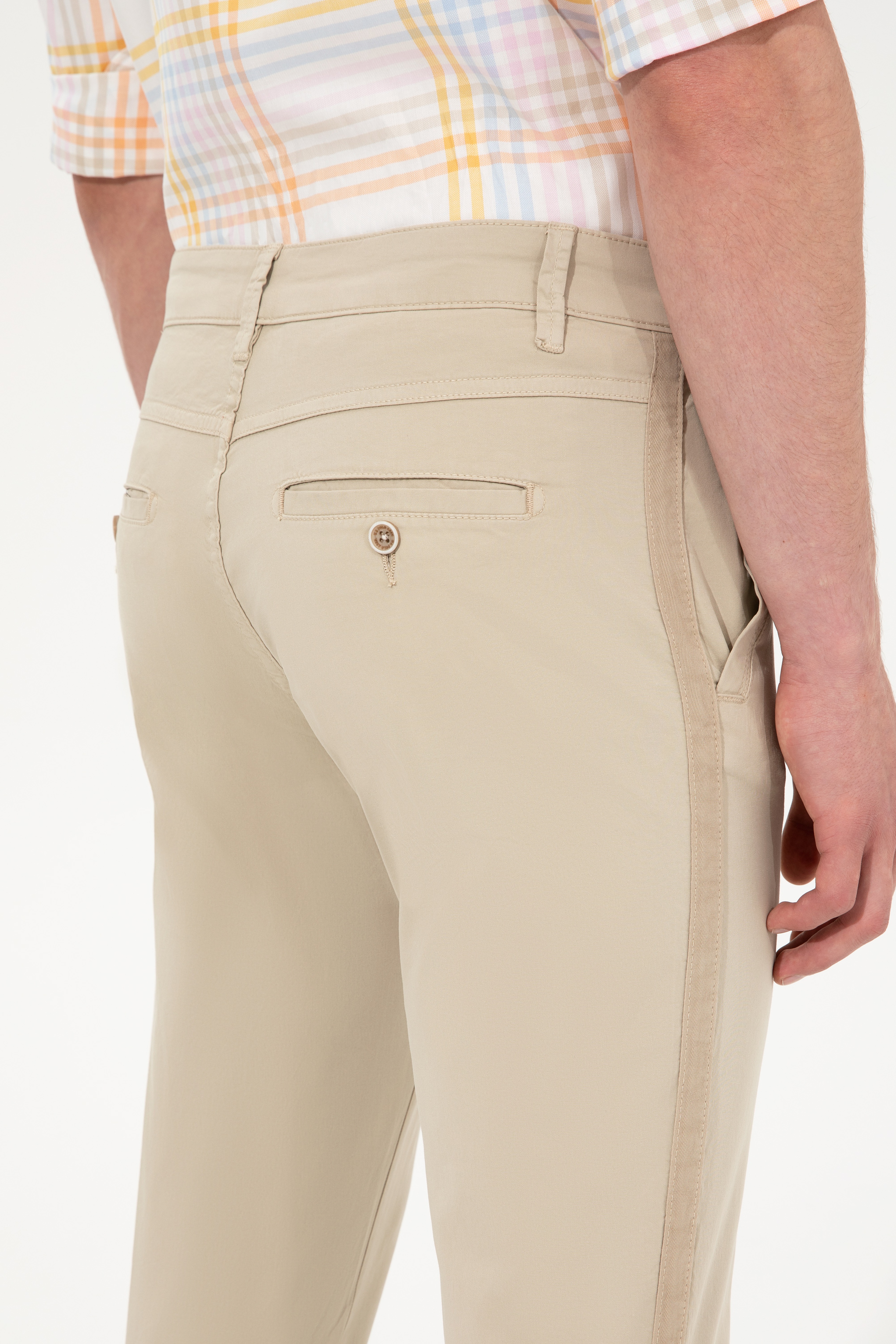 Erkek Carrot Fit Haki Chinos