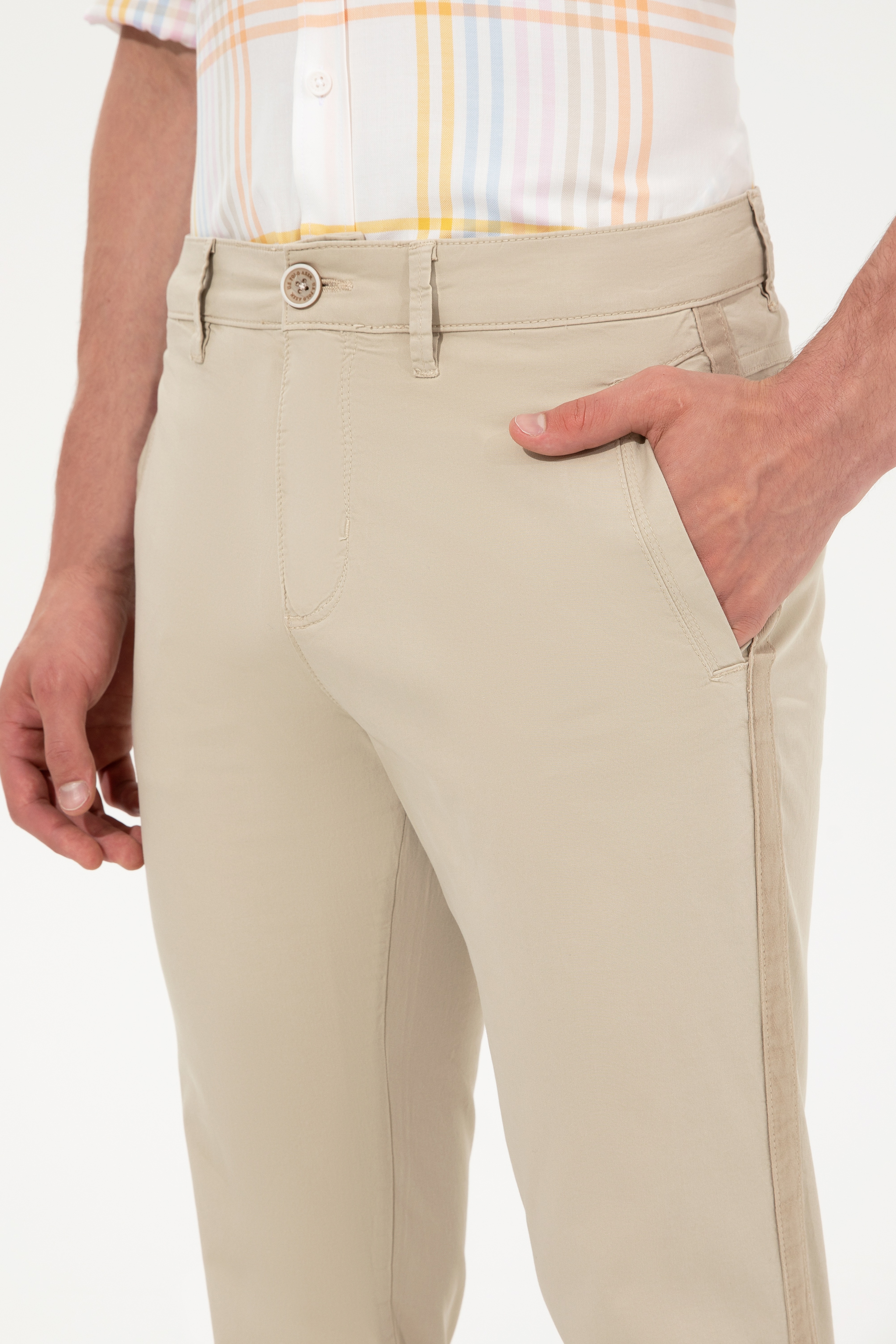 Erkek Carrot Fit Haki Chinos