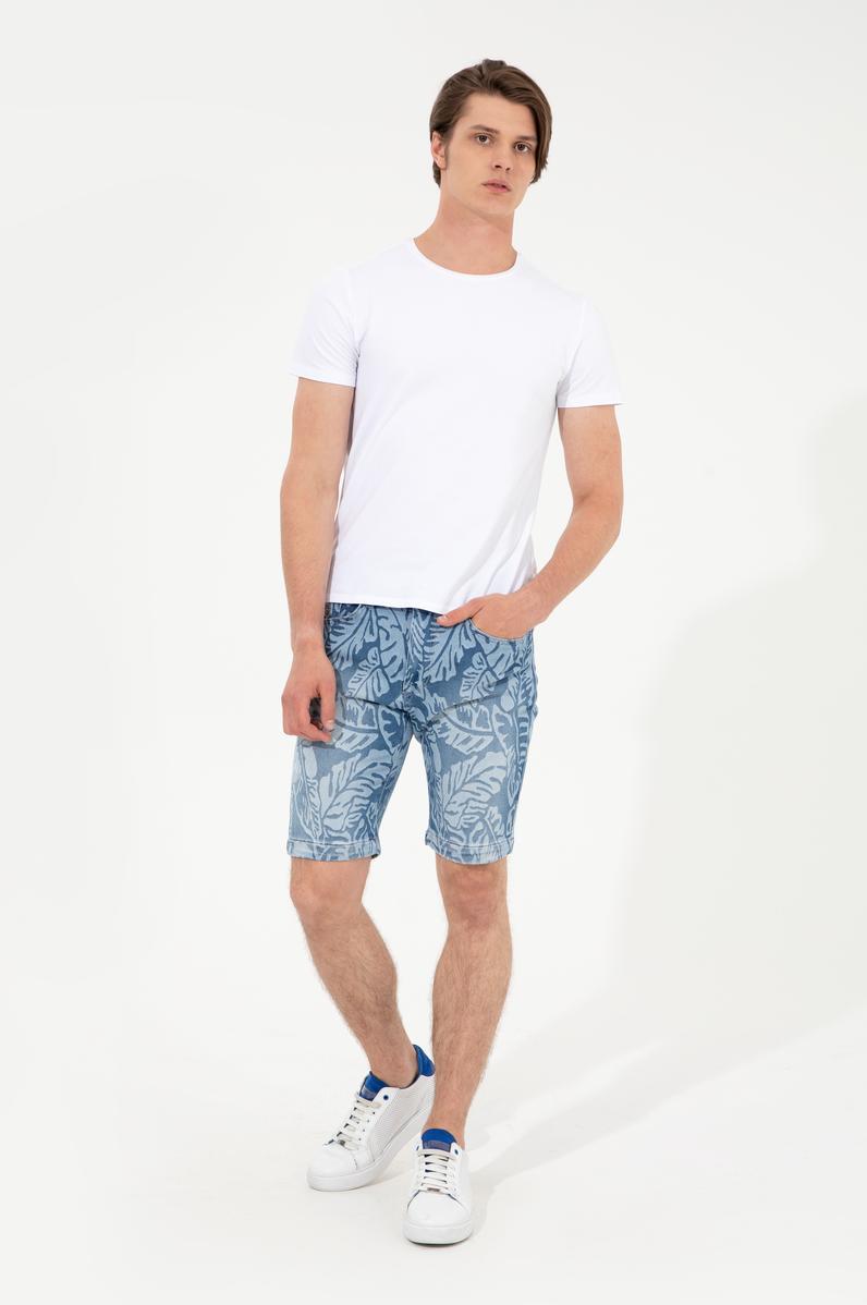 Erkek Mavi Jean Şort