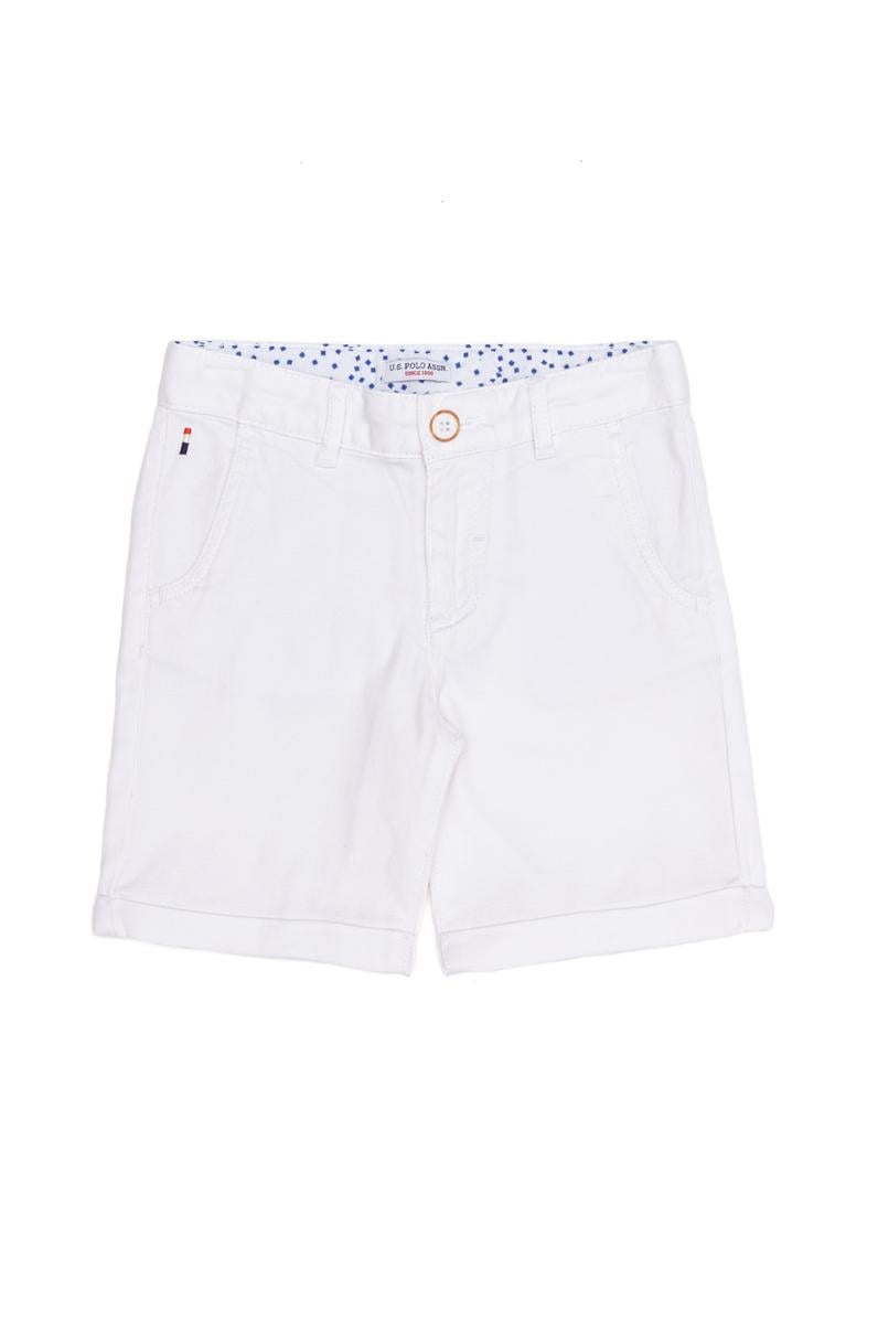 Erkek Çocuk Beyaz Dokuma Şort
