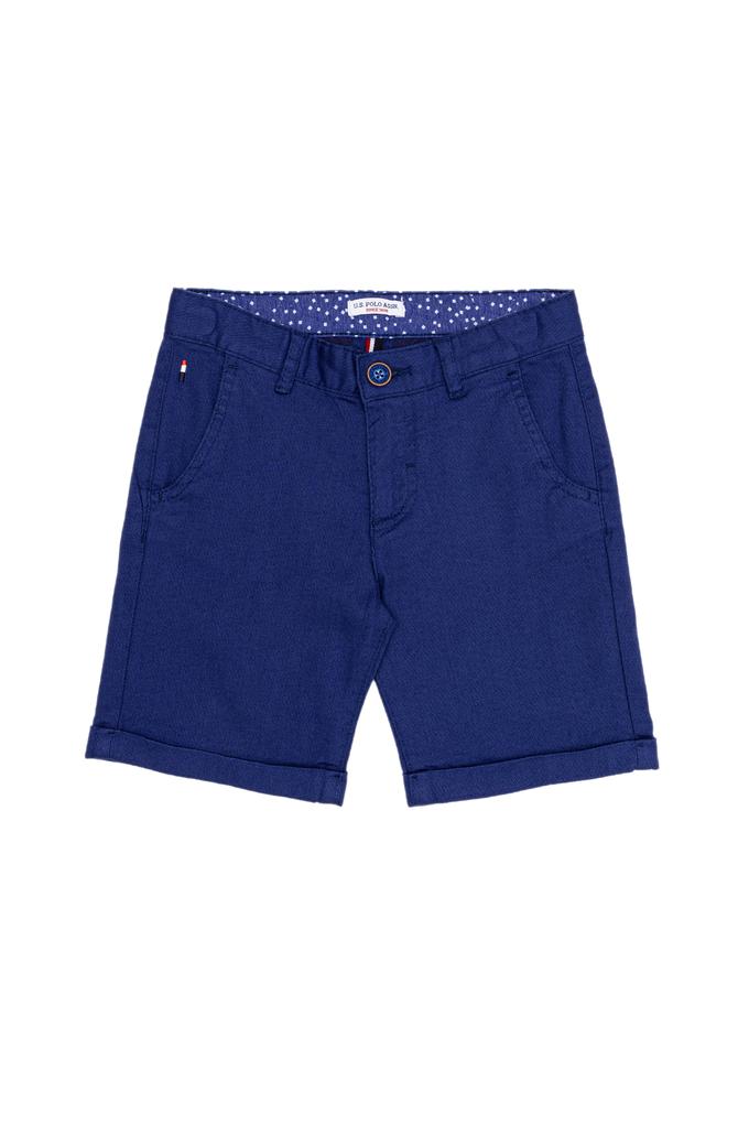 Erkek Çocuk Mavi Dokuma Şort