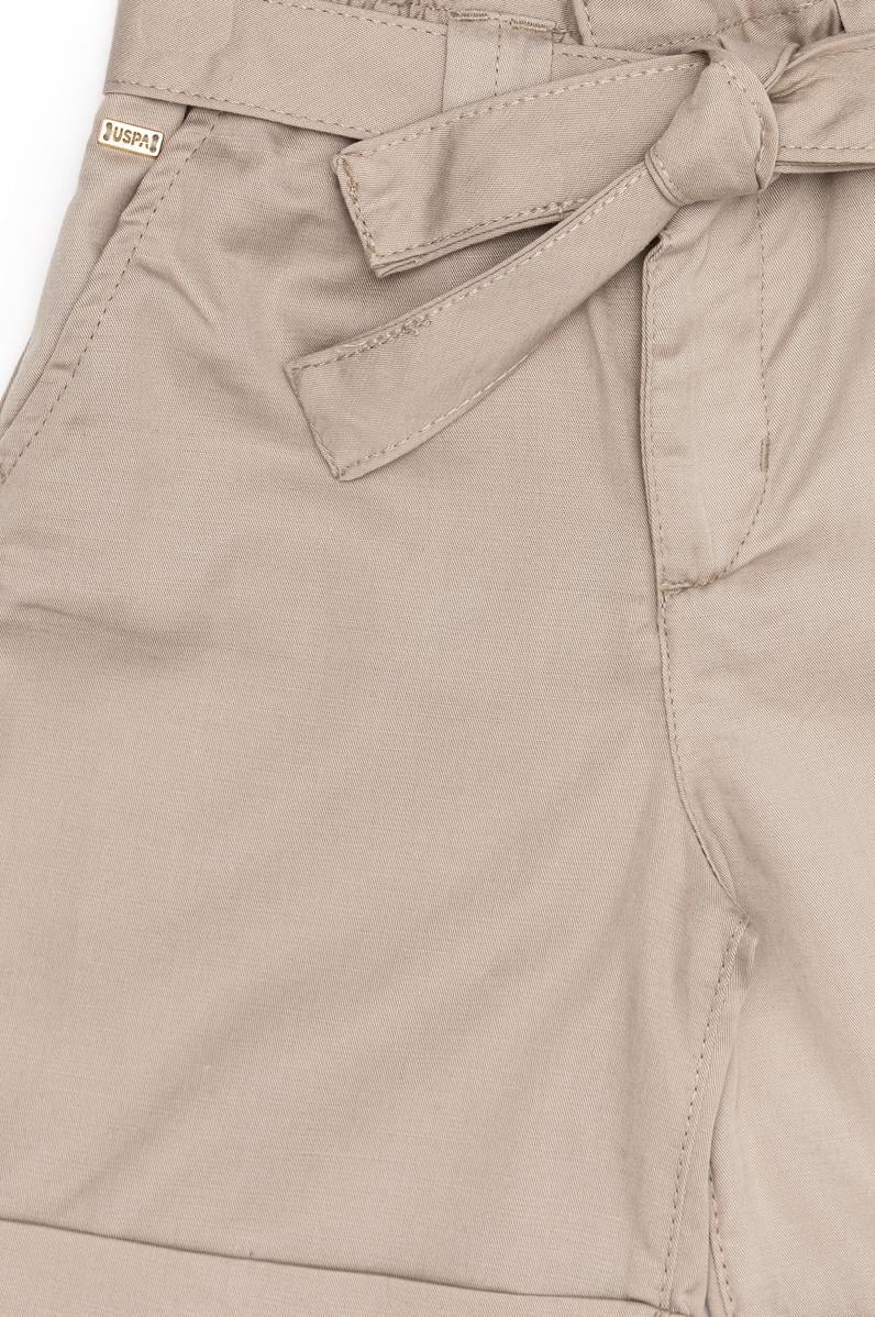 Kız Çocuk Haki Dokuma Şort