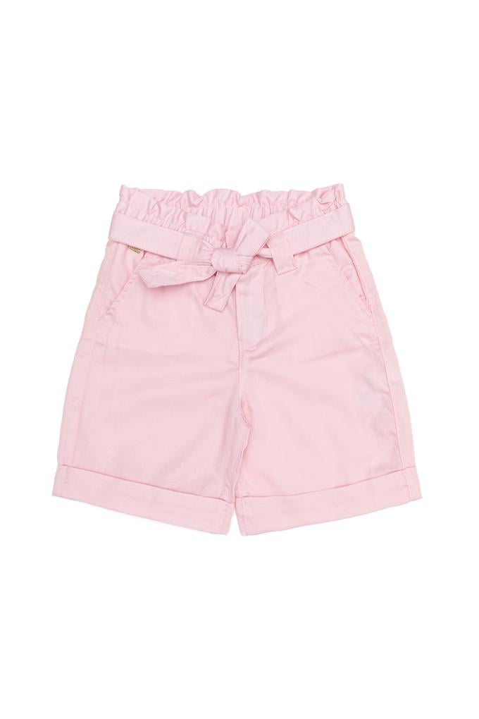 Kız Çocuk Pudra Dokuma Şort