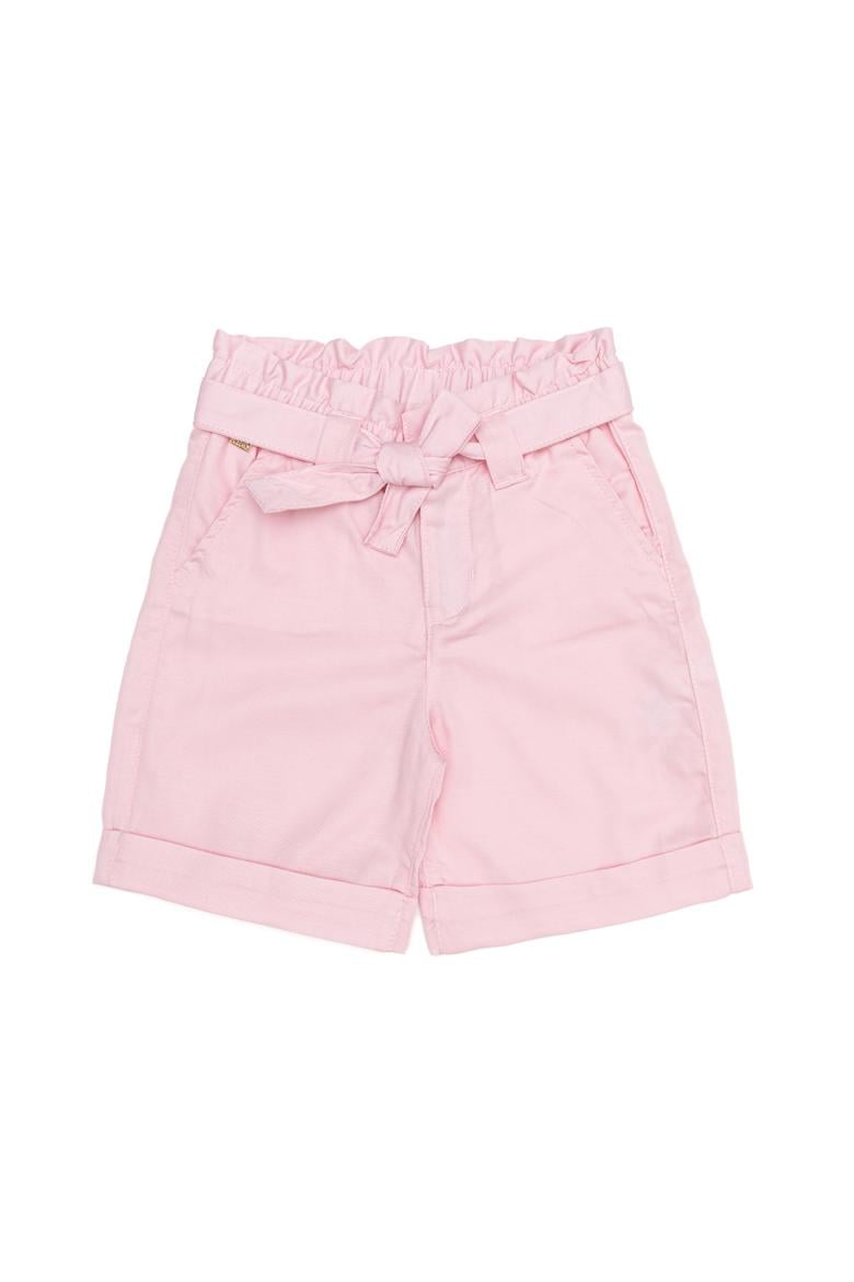Kız Çocuk Pudra Dokuma Şort