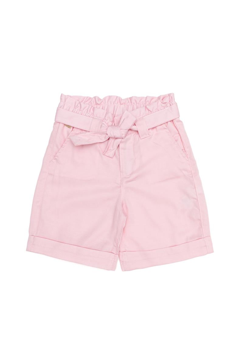 Kız Çocuk Pudra Dokuma Şort