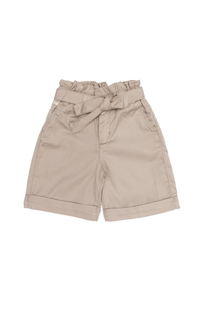 Kız Çocuk Haki Dokuma Şort