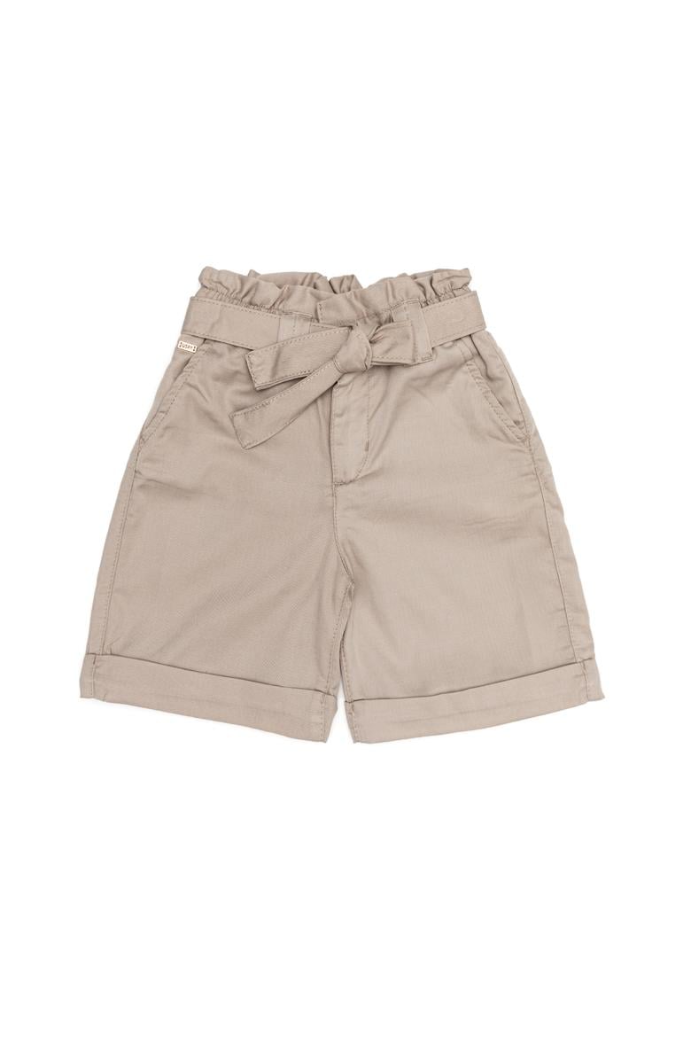Kız Çocuk Haki Dokuma Şort