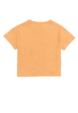 Kız Çocuk Turuncu Bisiklet Yaka Tişört - 50248514011