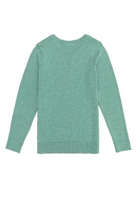 Kız Çocuk Mint Melanj Bisiklet Yaka Basic Kazak - 50257310086