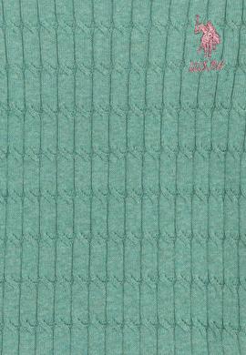 Kız Çocuk Mint Melanj Bisiklet Yaka Basic Kazak - 50257310086