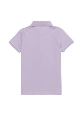 Kız Çocuk Lila Basic Polo Yaka Tişört - 50253145040