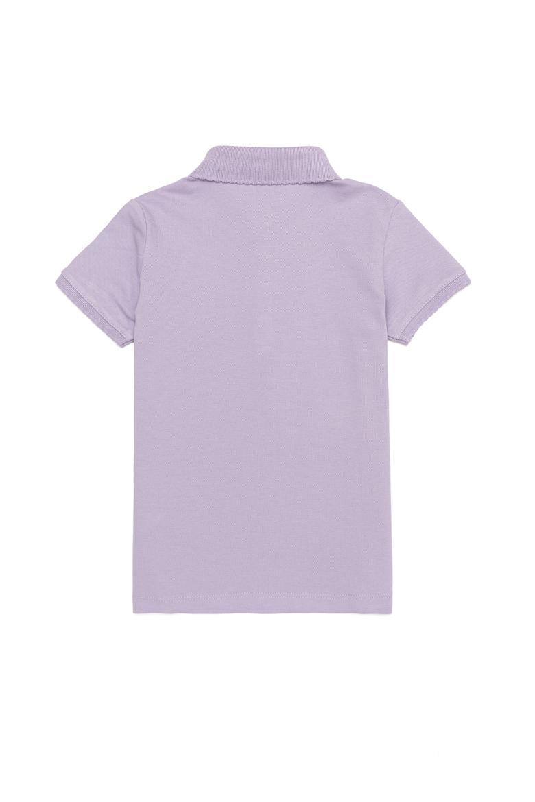 Kız Çocuk Lila Basic Polo Yaka Tişört - 50253145040