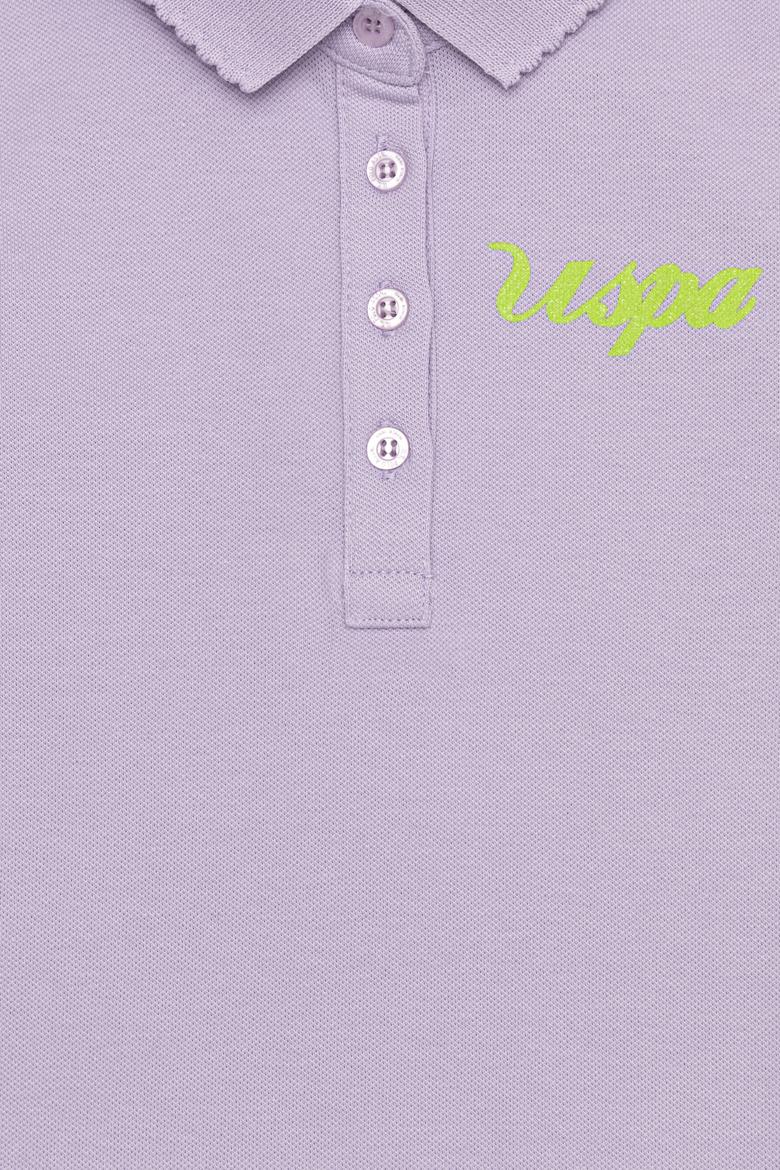 Kız Çocuk Lila Basic Polo Yaka Tişört - 50253145040