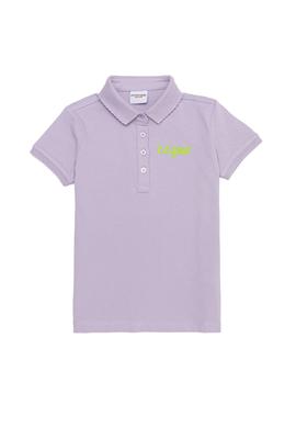 Kız Çocuk Lila Basic Polo Yaka Tişört - 50253145040