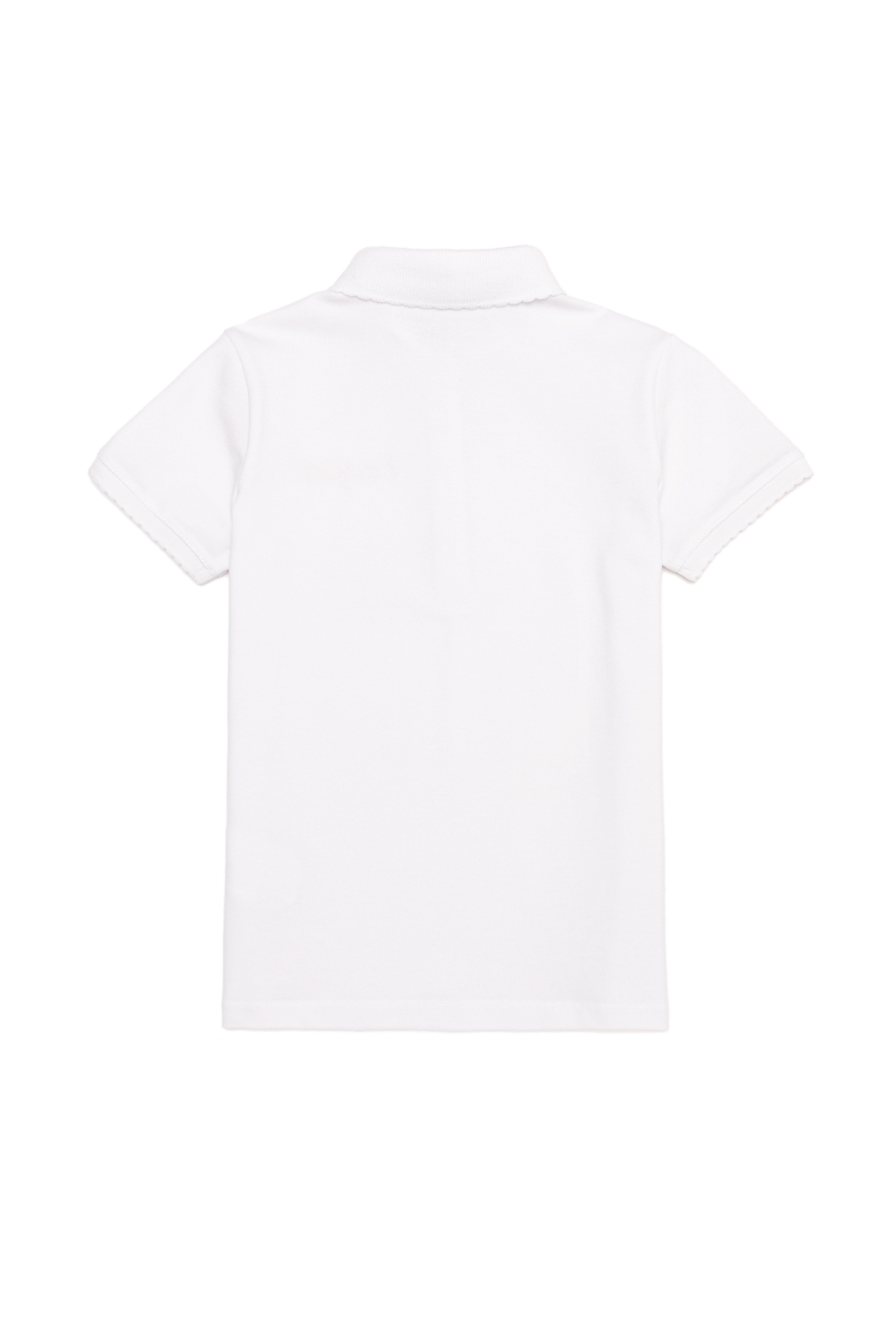 Kız Çocuk Beyaz Basic Polo Yaka Tişört
