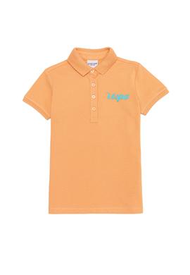 Kız Çocuk Turuncu Basic Polo Yaka Tişört - 50253145106