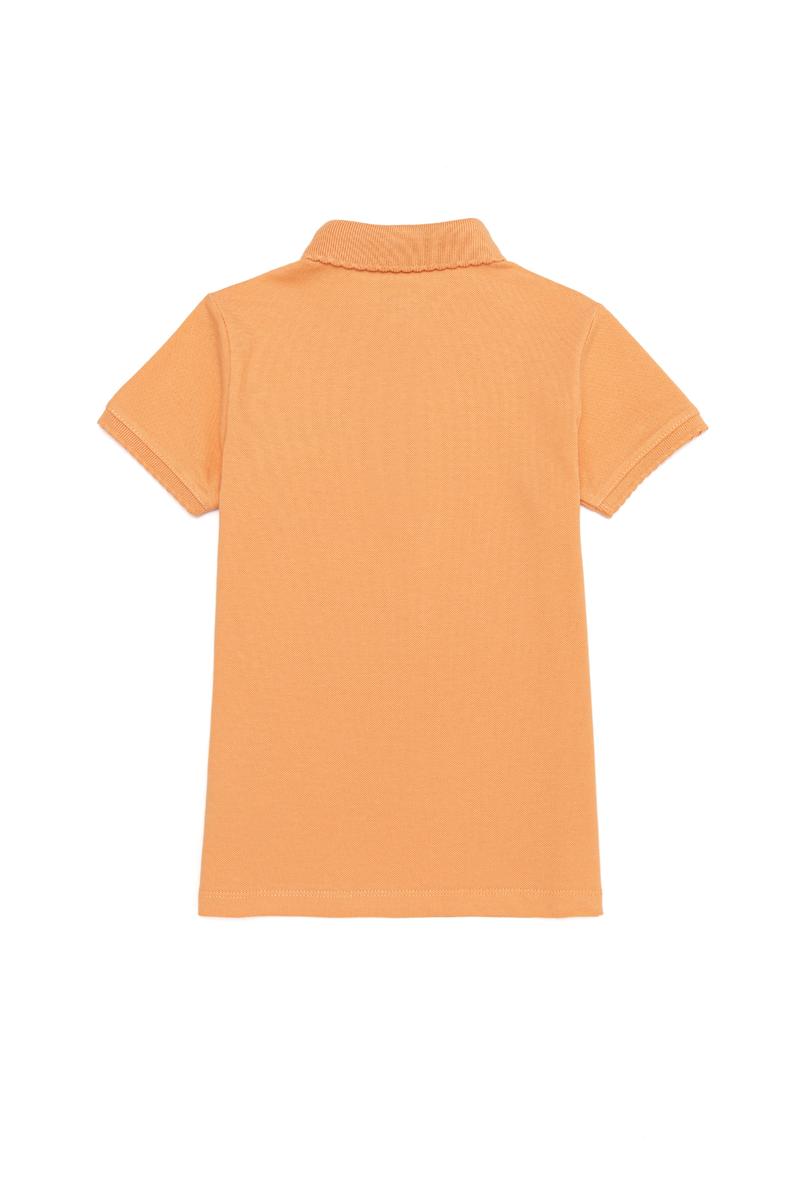 Kız Çocuk Turuncu Basic Polo Yaka Tişört