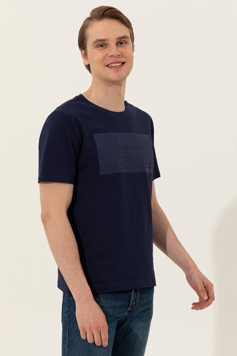 Erkek Lacivert Bisiklet Yaka Tişört - 50248581017