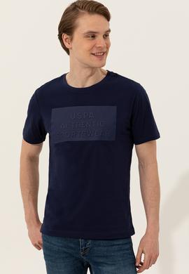 Erkek Lacivert Bisiklet Yaka Tişört - 50248581017