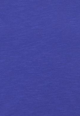 Kadın Mavi Bisiklet Yaka Crop Tişört - 50248144020