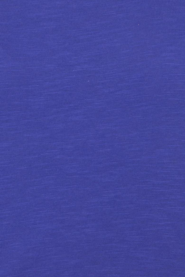 Kadın Mavi Bisiklet Yaka Crop Tişört - 50248144020