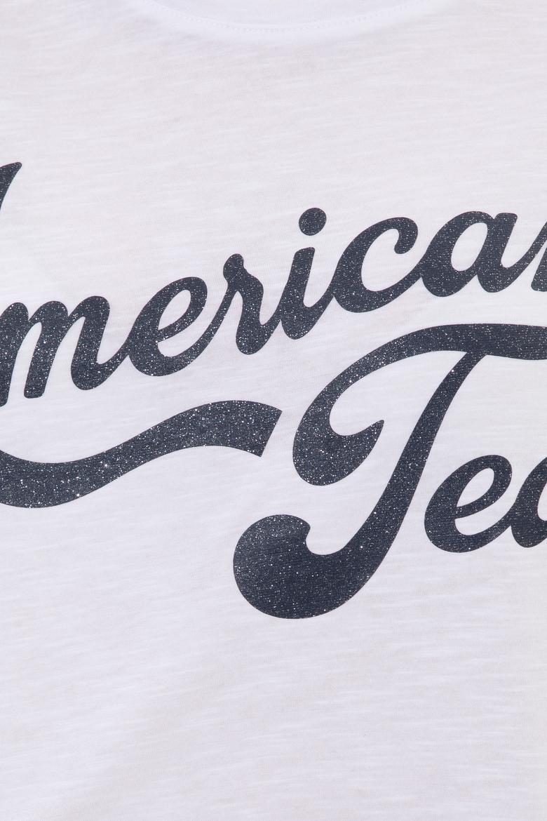 Kadın Beyaz Bisiklet Yaka Crop Tişört - 50248957012