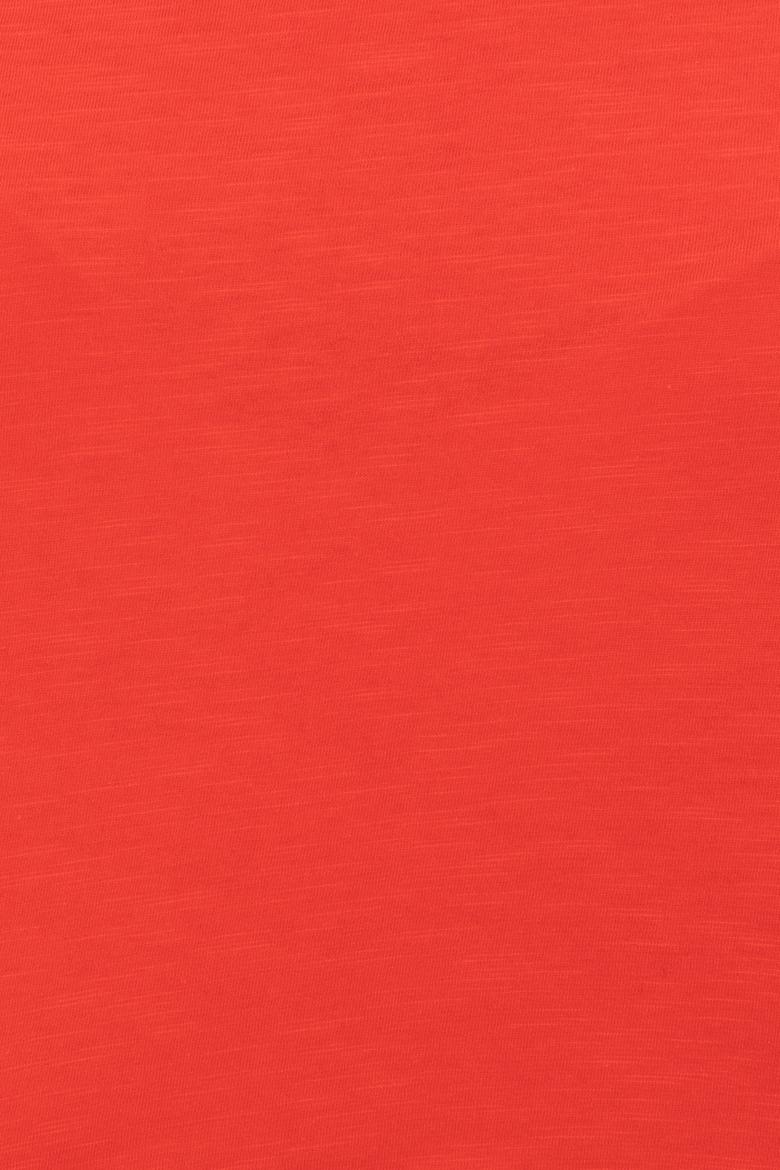 Kadın Kırmızı Bisiklet Yaka Crop Tişört - 50248144037