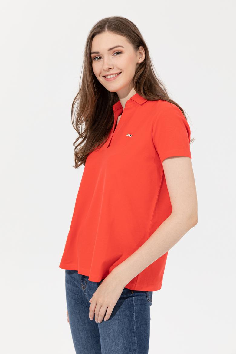 Kadın Kırmızı Basic Tişört - 50253141063