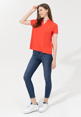 Kadın Kırmızı Basic Tişört - 50253141063