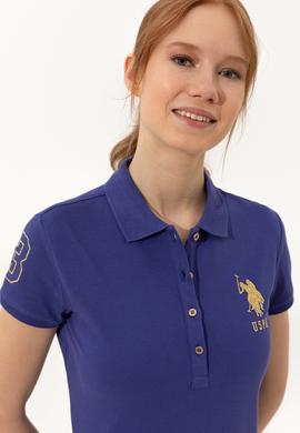 Kadın Mavi Polo Yaka Örme Elbise - 50246277158