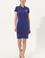 Kadın Mavi Polo Yaka Örme Elbise
