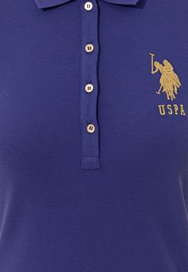 Kadın Mavi Polo Yaka Örme Elbise - 50246277158