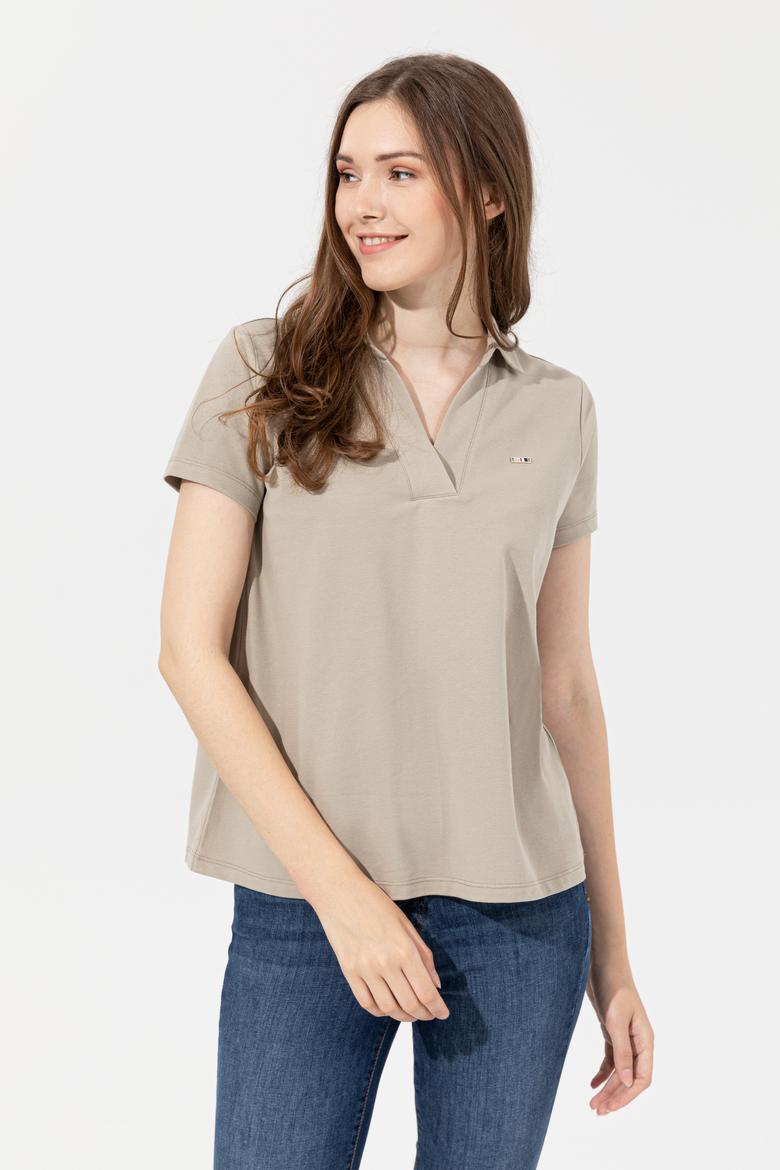 Kadın Haki Basic Tişört - 50253141022