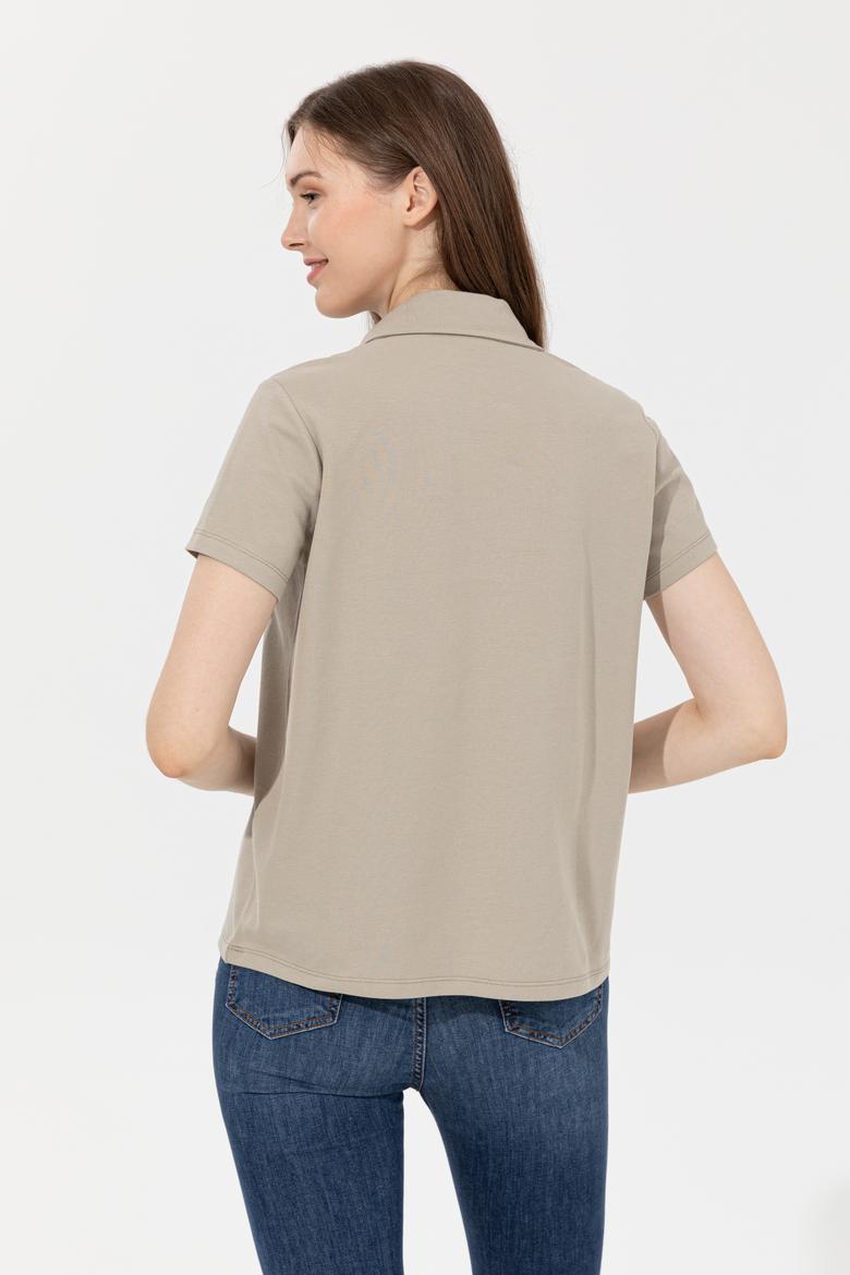 Kadın Haki Basic Tişört - 50253141022