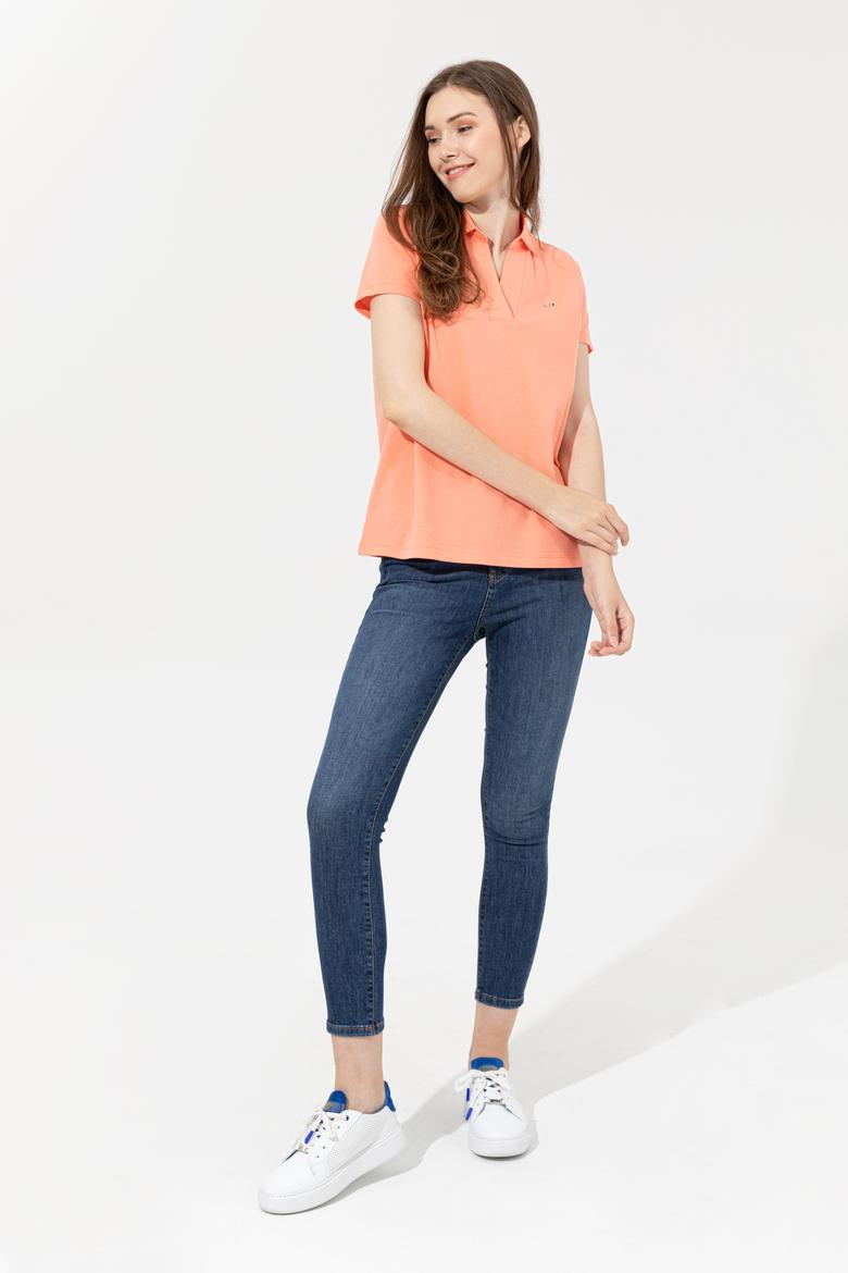 Kadın Somon Basic Tişört - 50253141041