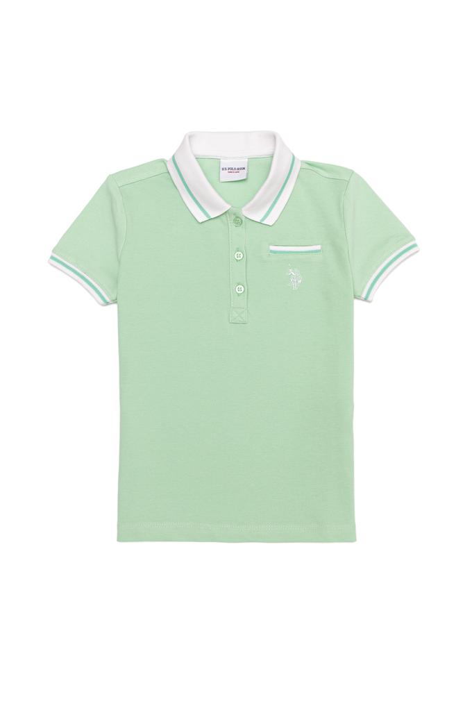 Kız Çocuk Mint Yeşili Polo Yaka Tişört