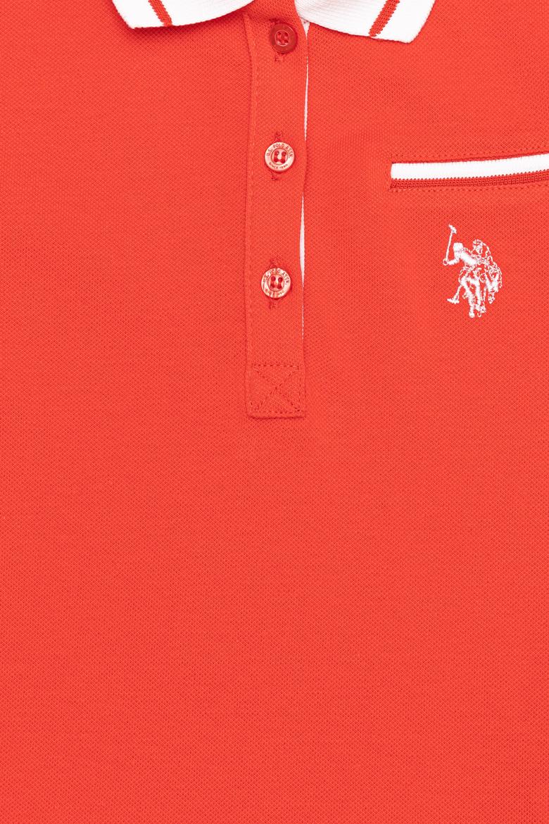 Kız Çocuk Kırmızı Polo Yaka Tişört - 50252265049