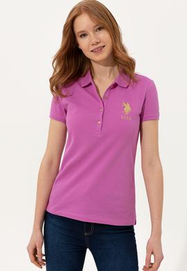 Kadın Menekşe Basic Polo Yaka Tişört - 50246278062
