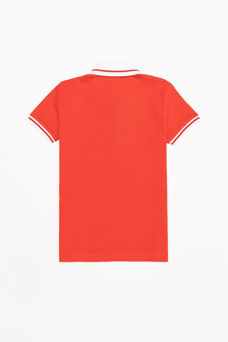 Kız Çocuk Kırmızı Polo Yaka Tişört - 50252265049