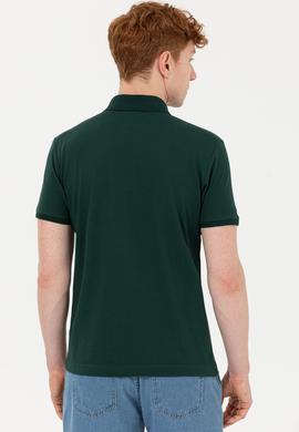 Erkek Koyu Yeşil Polo Yaka Basic T-Shirt - 50251701264