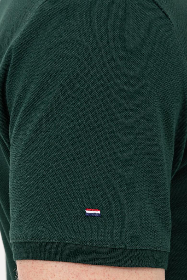 Erkek Koyu Yeşil Polo Yaka Basic T-Shirt - 50251701264