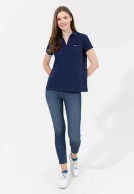 Kadın Lacivert Basic Tişört - 50253141038